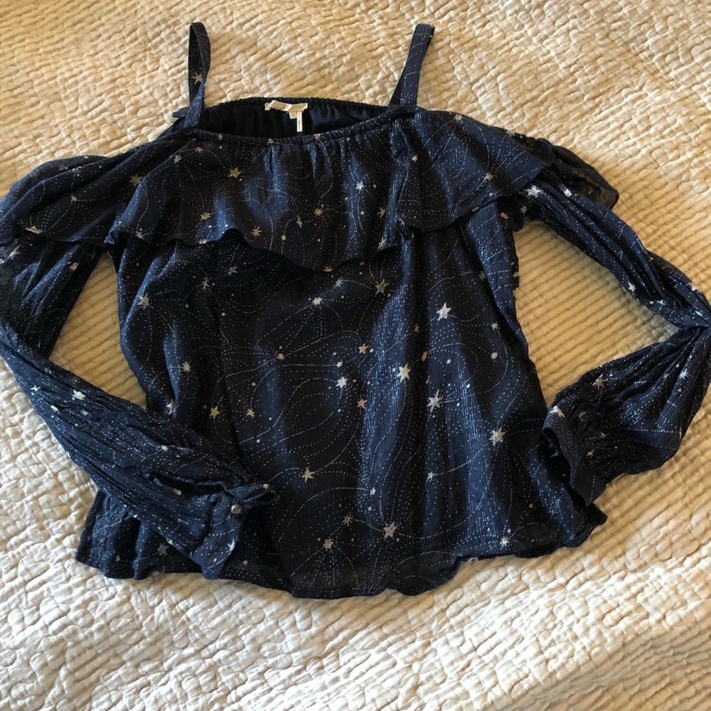 Anthropologie cold shoulder blouse